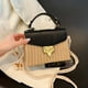 thumbnail image 3 of Mini Straw Woven Crossbody Bag, Top Handle Satchel, Women's Fashion Handbag & Shoulder Purse (7.5"x5.9"x3.1"), 3 of 3