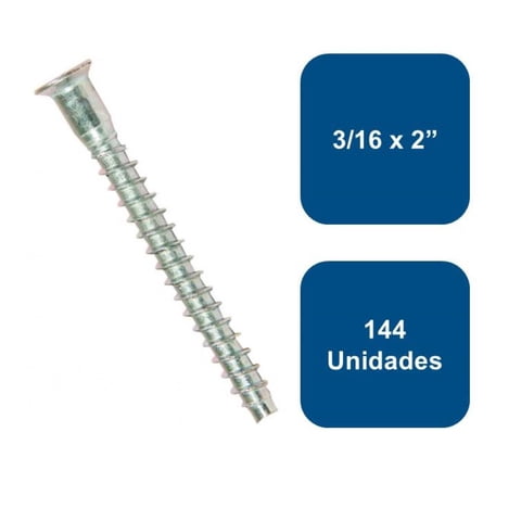 Anclajes - Tornillo Soberbio Zincado 3/16 X 2"" 144Un