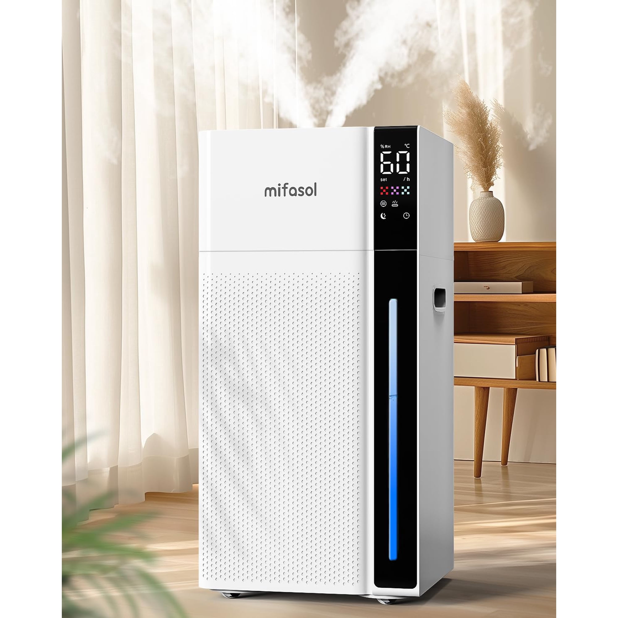 Humidificador Mifasol Para Habitaciones Grandes 20l Niebla Caliente/fría 1500 M² Blanco