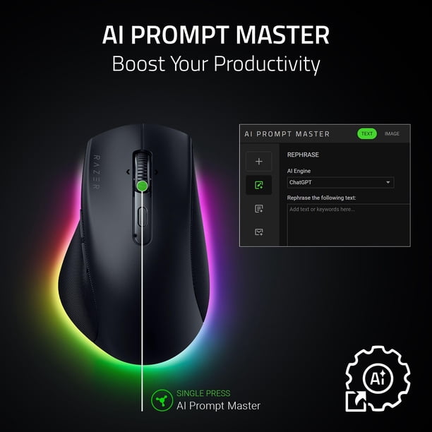 Ratón inalámbrico Razer Pro Click V2 ergonómico RGB