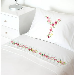 Tuyo Print - Juego De Sábanas 1,5 Pl Letras Vintage Y