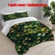 thumbnail image 1 of 3pcs Dark Green Background Golden Stars Bedding Set | Duvet Cover and 2 Pillowcases All Season, 1 of 5