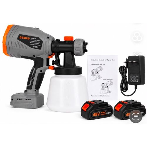 Pistola para Pintar Inalámbrica 48V con 2 Baterías Recargables