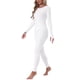 thumbnail image 4 of INSPIRE CHIC Conjunto de Ropa Interior Térmica para Mujer Suave Capa Base de Manga Larga con Agujeros para Pulgares y Leggings para Clima Frío de Invierno M Blanco, 4 of 6