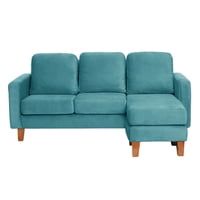 Latam Home - Seccional Venecia Intercambiable Tela Velvet Turquesa