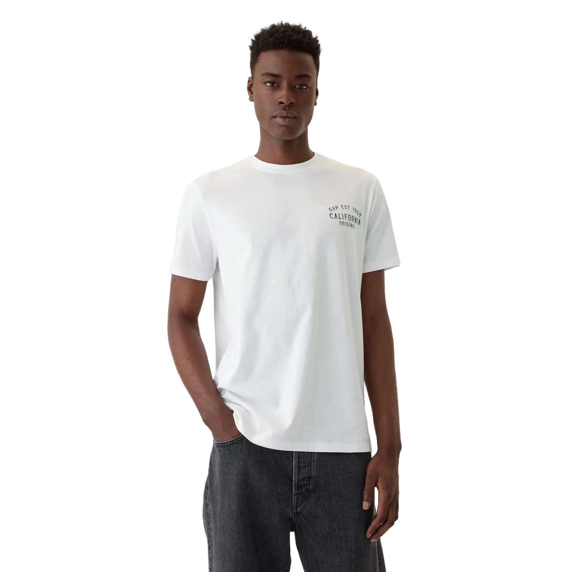 Camiseta Gap Pocket Para Hombre Blanca De Algodón Y Spandex M