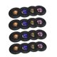 thumbnail image 1 of 16 Unids Copa Redonda Mat Coaster Coaster De Silicona Negro Vinyl Record Pattern 10cm En Dia, 1 of 5