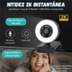 thumbnail image 2 of Camara Para Video Conferencia Webcam Con Luz Pc Streaming 2k Negro, 2 of 9
