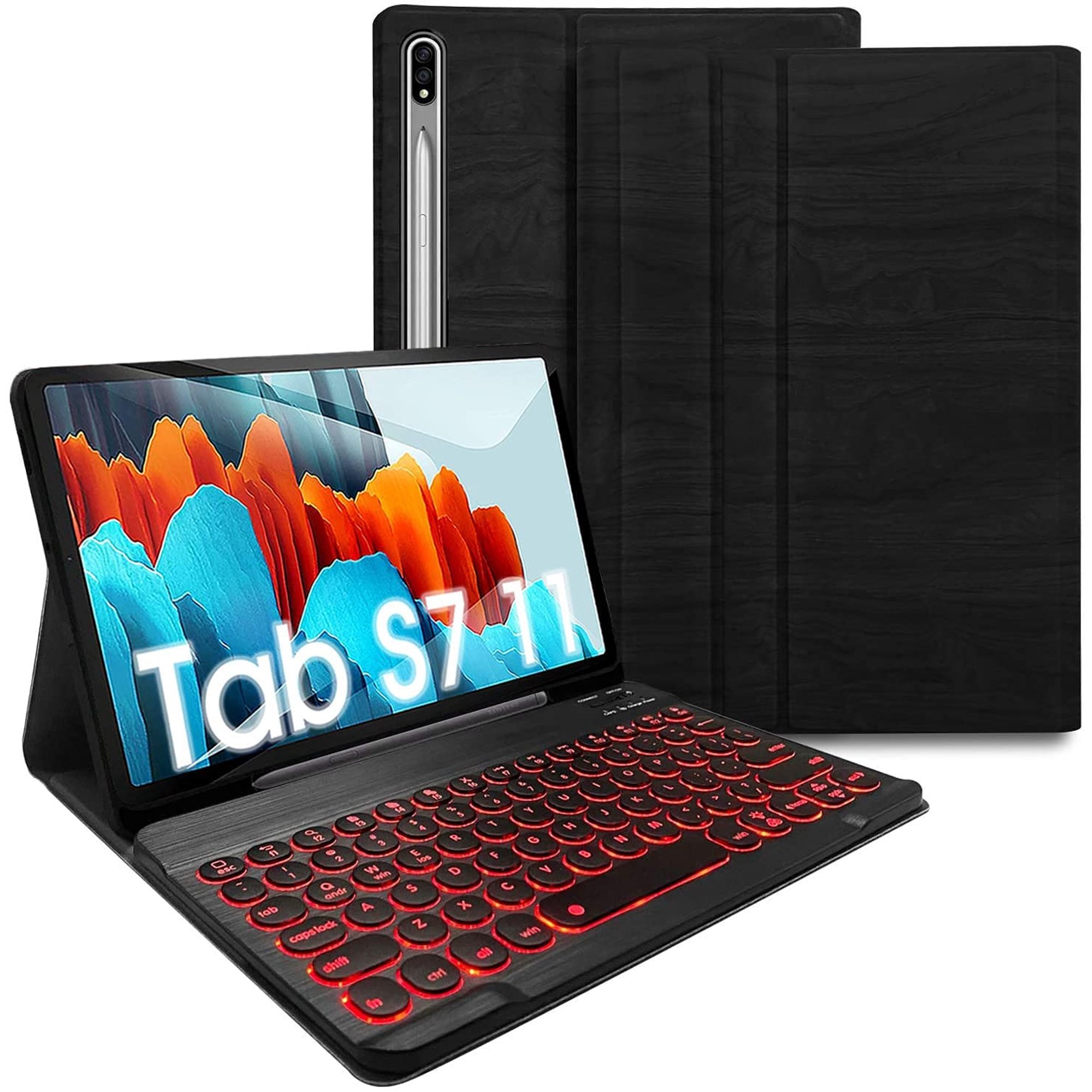 Funda de Teclado retroiluminada REAL-EAGLE para Galaxy Tab S7 11