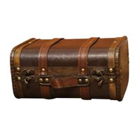 Magideal - Maleta Vintage Con Accesorios, Caja Decorativa Vintage, Organizador, Baúl De Madera, Almacenamiento Nostálgico Para Tienda, Escaparate Y Hogar.