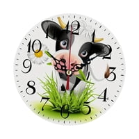 Bothyi - Reloj Colgante De Pared De Madera Con Diseño De Vaca Rústica, Decoración Para El Hogar Y La Oficina, Resistente, 25Cm, 10 Pulgadas