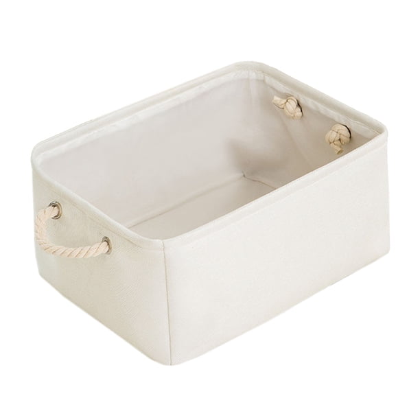 Cesta de almacenaje contenedor plegable de lino de algodón, color gris