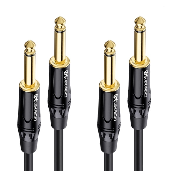 Cable Matters Cable para guitarra 1/4" TS a TS, 2 unidades, 1,8 m