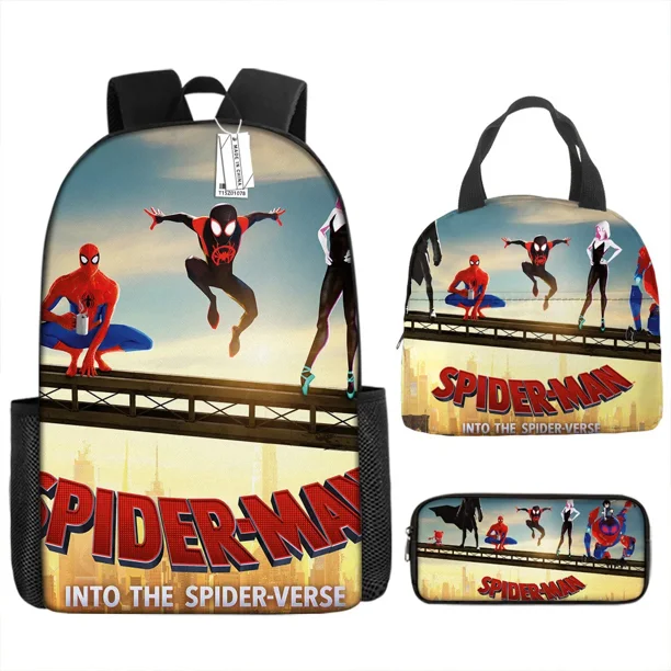 3pcs/set Disney Children 3d Cute Spider Man Design Backpack Stitch Boys Primary School Bag Kids Kindergarten Backpack Mochila