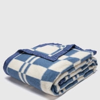 Zahr - Frazada Lana Classic Escocesa Azul 50% Lana Super King