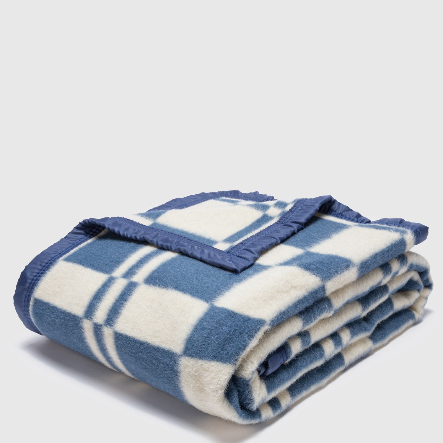 Zahr - Frazada Lana Classic Escocesa Azul 50% Lana 1 Plaza