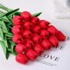 thumbnail image 3 of Xiao Hua 8 Flores de Tulipán Artificiales con Tacto real Ramo de Flores de Tulipán de PU Adecuado para Decoración Del Hogar, Oficina, Fiesta, Boda (Rojo), 3 of 4