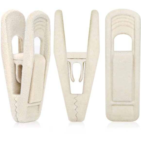 Pinzas de terciopelo TOFIIGREM para colgar faldas, 20 unidades, color beige