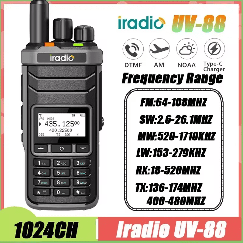 Lradio - Iradio Uv-88 Radio Bidireccional Vhf/uhf | Económico, Robusto Y Compatible Con Baofeng Uv-5r