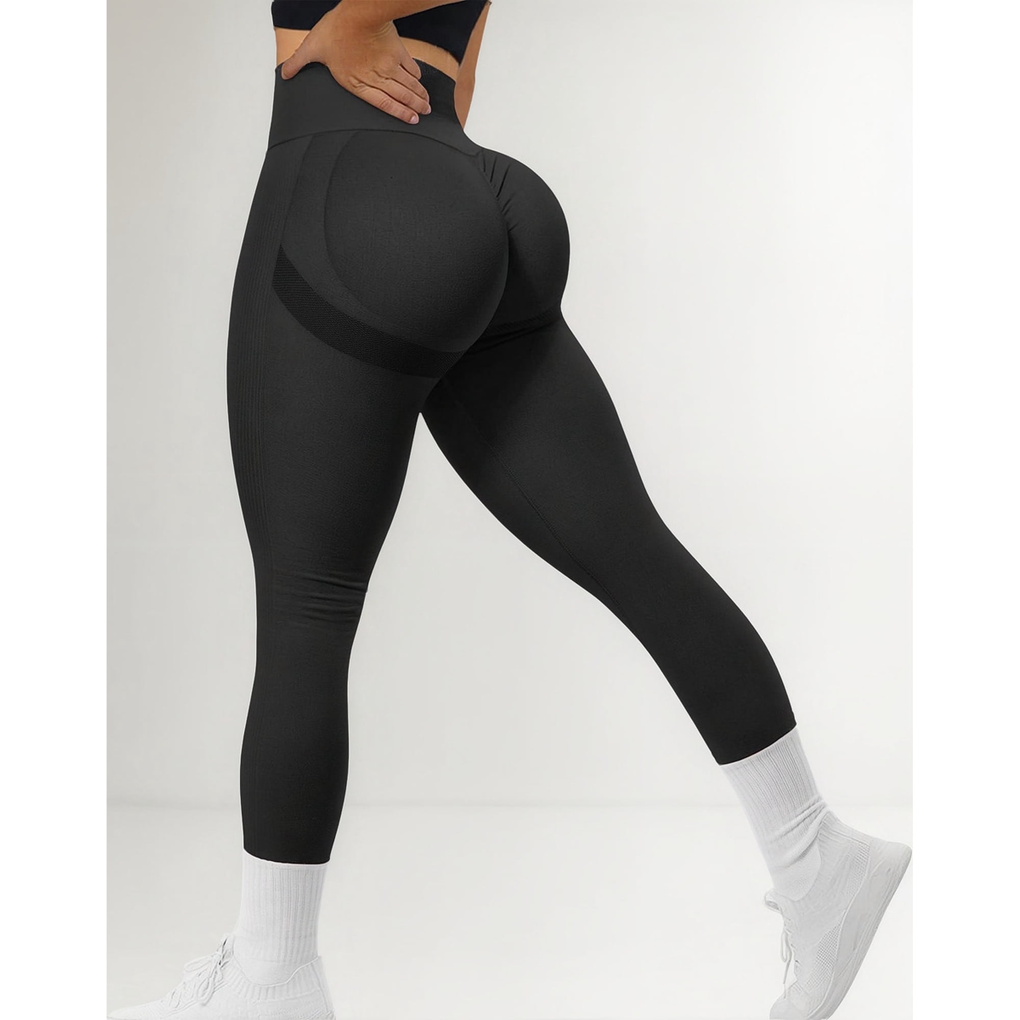Flix - Calza Deportiva Negra Mujer Push Up Levanta Cola Premium