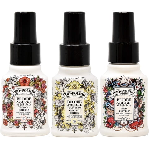 Set Poo-Pourri Original Citrus, Tropical Hibiscus Y Ship Happens 42 Ml Mujer