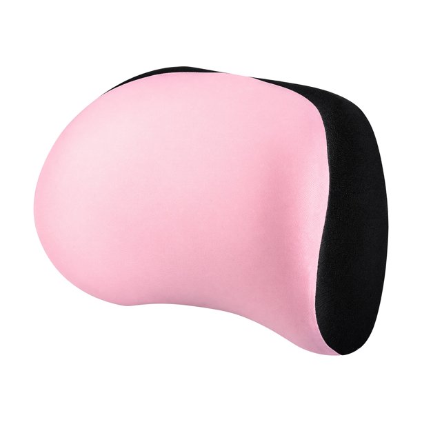 REGALWOVEN Almohada de Cuello Almohada de Viaje Soporte Cervical de Algodón para Uso en Automóvil y Comodidad Rosa 10.6x7.1 pulgadas