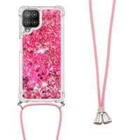 Funda Foxdock Para Samsung Galaxy M32 Con Cuerda Ajustable, Brillo Líquido, Protección Antigolpes Y Lente – Ideal Para Regalo