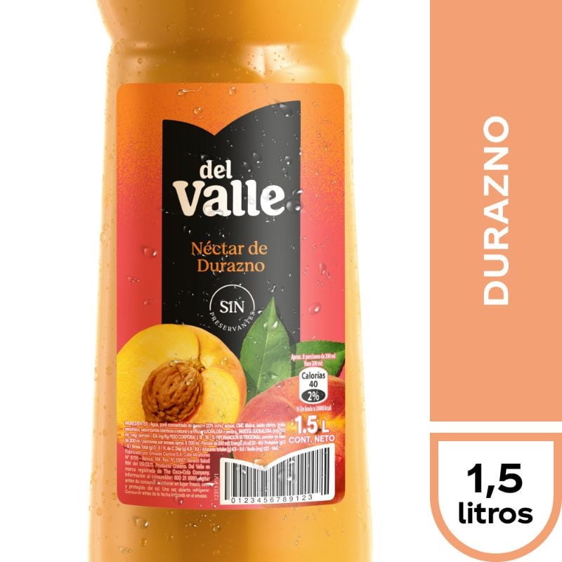 Jugo Durazno Botella 1,5 L Del Valle