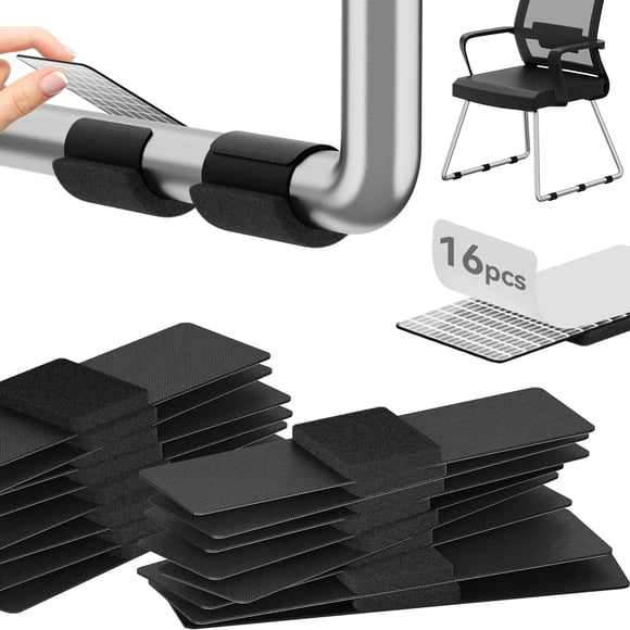 Protectores de piso para sillas ProtStorLife, 16 piezas, fieltro negro