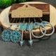 thumbnail image 1 of 3pairs Vintage Geometric Earrings - Ancient Copper with Matchy Blue Design - Simple and Stylish Fashion Accessory, 1 of 5