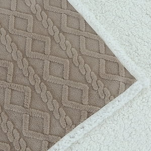 Andes - Frazada Jacquard Sherpa Beige Kng