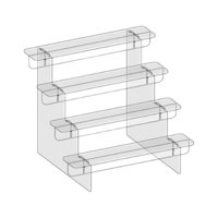 Bothyi - Estante De Acrílico Estantes De Exhibición Soporte De Pastel De Postre Para Figura De Postre Cosmético 4 Niveles