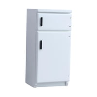 Magideal - Refrigerador Miniatura Madera Accesorio Para Casa De Muñecas Cocina 1/12 Con Diseño Decorativo Y Manijas Metálicas Adecuado Para Juegos Decoración Y Obsequios Blanco