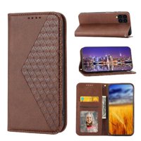 Funda Flip Foxdock Para Samsung Galaxy A22 4G , Estilo Billetera Con Diseño Rombo, Correa De Mano Y Soporte, Uso Diario