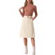 thumbnail image 2 of INSPIRE CHIC Falda de Mujer Cintura Alta Elástica Línea A con Cinturón Otoño Invierno Midi Falda de Pana M Beige, 2 of 6