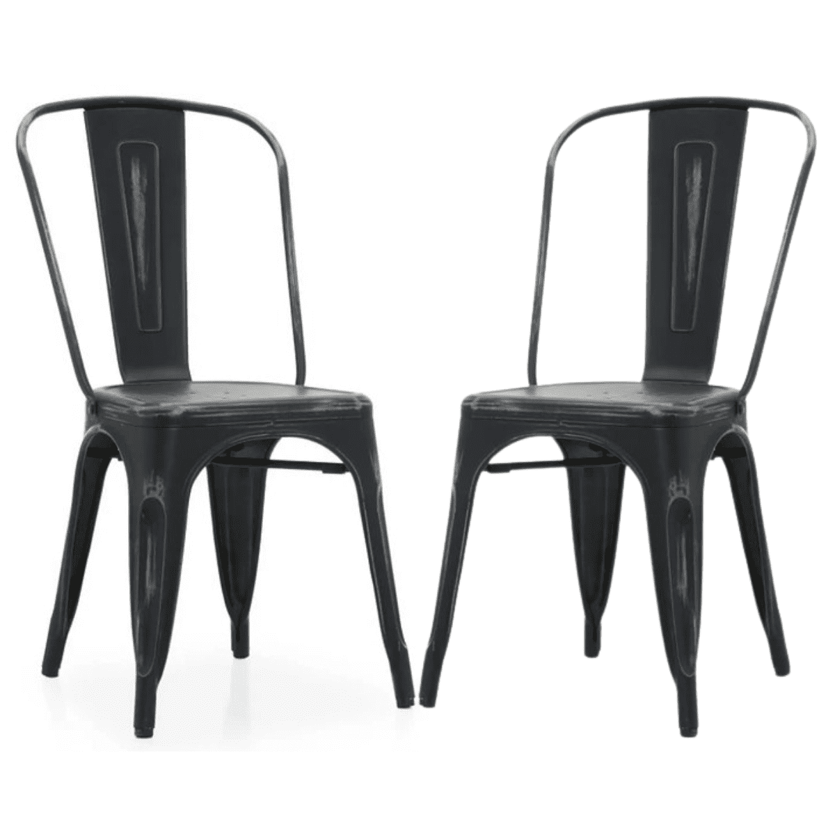 Habita2 Chile - Pack 2 Sillas Tolix Metalica Resistente Para Exterior - Negro