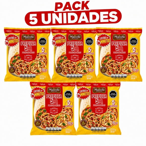 Pizza Individual Prehorneadas Prepizza Con Masa Madre Pack 5 Unidades