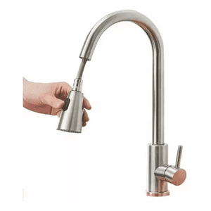 Genérico - Llave Monomando Lavaplatos Extensible Profesional Niquel Gris