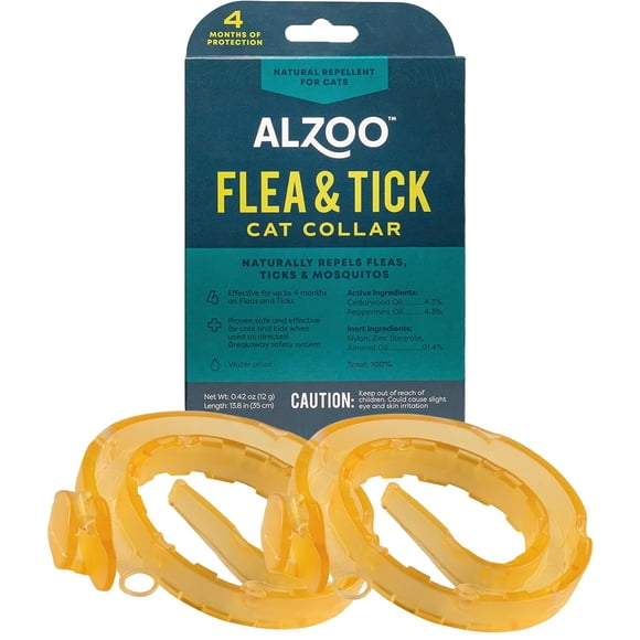 Collar para Gato ALZOO Antipulgas y Garrapatas - Pack de 2 - 4 Meses