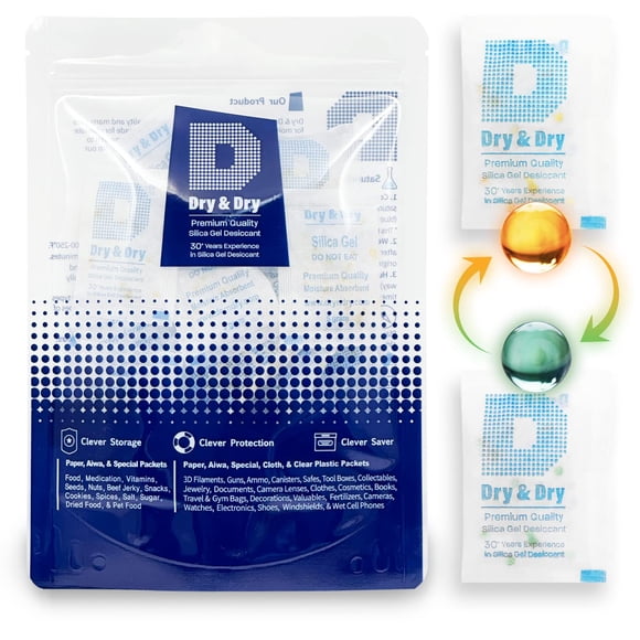 Gel de Sílice Dry & Dry 5 g (50 paquetes) – Recargable