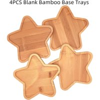 Xusx111 - 4Pcs Mosaico Bamboo Coasters Para Artesanías, Bandejas De Base En Blanco, Copa De Beber Coaster, Planta Coaster, Placa De Arte, Bricolaje Mosaico Suministros (Estrella)