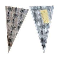 Bothyi - 100 Bolsas De Dulces De Halloween Con Forma De Triángulo, Bolsa De Regalo Transparente Para Tratar O Hacer Trucos, Telaraña