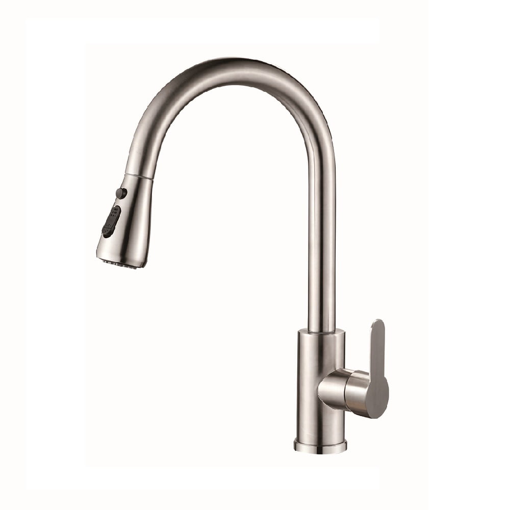 Grifería De Ahorro De Agua Extraible New Barcelona Acero Inoxible Ss304 Fanaloza 4 Piezas Cromado Satinado