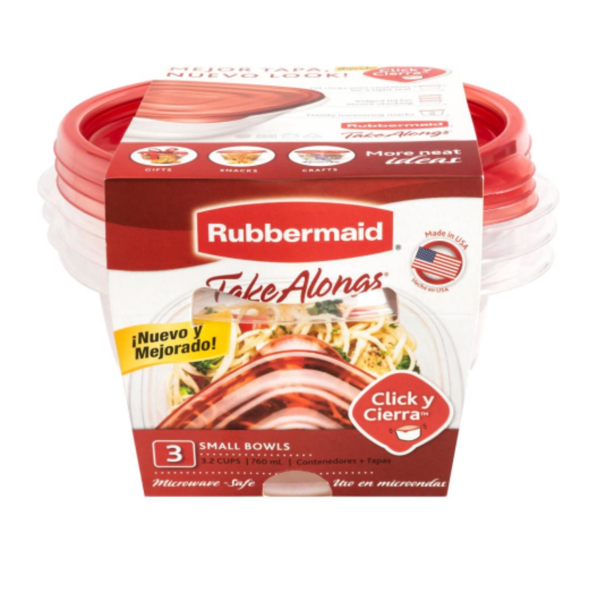 Pack De Hermético 760ML Takealongs Redondos Plástico 3 Piezas Transparente - Rojo