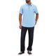 thumbnail image 2 of INSPIRE CHIC Camisas Polo de Playa Hawaianas Casuales de Manga Corta con Bolsillo en el Pecho de Lino para Hombre 2XL Azul Claro, 2 of 6