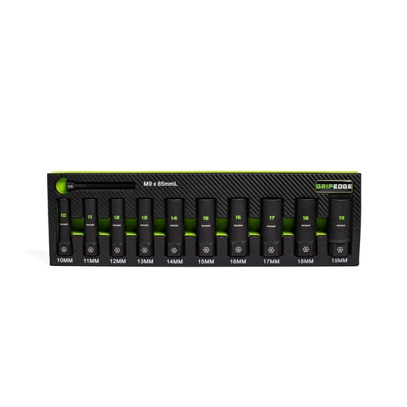 Juego de vasos Grip Edge 10‑19 mm, accionamiento 3/8", 10 piezas