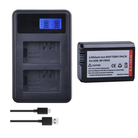 Genérico - Batería Np-Fw50 + Cargador Doble Bc-Vw1 Alternativo