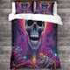 thumbnail image 3 of Juego De Ropa De Cama Con Estampado De Calaveras Y Flores Funda Nórdica De Microfibra Suave Con Cremallera Oculta Funda De Edredón Con Diseño De Esqueleto Malvado Con Estampado 3d Para Niñ, 3 of 3
