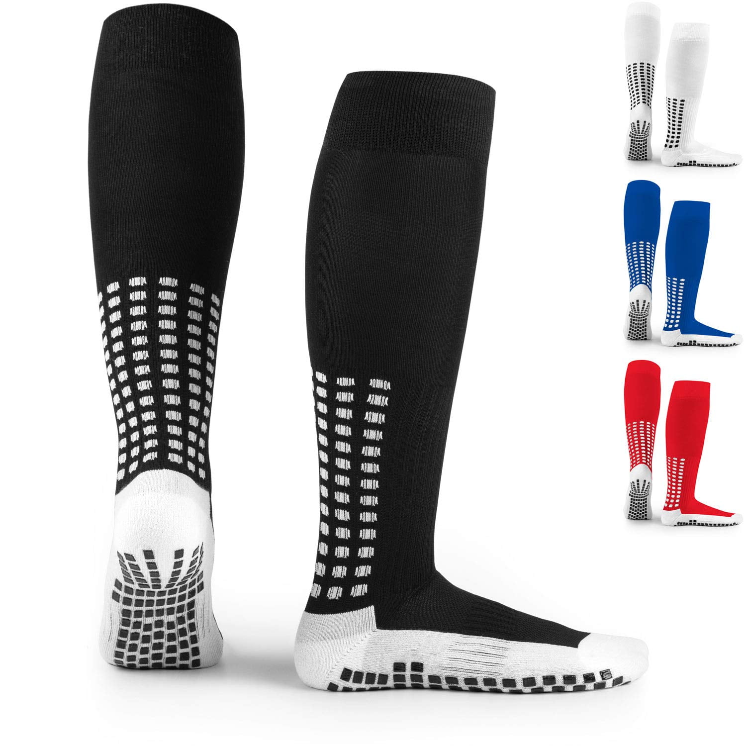 Medias De Fútbol Antideslizantes Lux Sports Talla Us 6-11.5 Negras Hasta La Rodilla