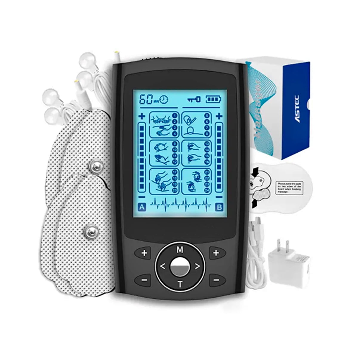 Genérico - Tens + Electroestimulador Muscular Astec 2 Canales - 24 Modulos - As2080